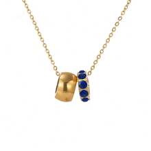 1PC Customizable December Birthstone With A High-End Feel, Double Circle Full Of Diamonds, Fashionable And Light Luxury, Elegant And Luxurious Necklace, Versatile For Ladies, Collarbone Chain