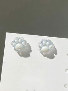 2 piezas Pinzas magnéticas para orejas con diseño de garra de gato, sin necesidad de perforación, adecuadas para estudiantes sin agujeros en las orejas