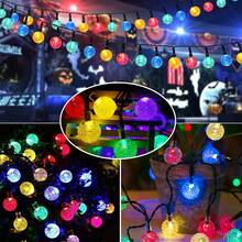 Solar String Lights Outdoor , 20/50/100 LED Bubble Crystal Ball, Fairy Lamp Lights With 8 Lighting Modes, Outdoor Garden IP65 Waterproof , Solar String Lights For Garden Tree Patio Wedding Party Holiday Christmas Decoration