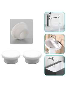 4pcs/1pc Washbasin Water Plug, Overflow Plug, Washbasin Water Plug, Sink Hole Washbasin Full Water Plug, Push-Type Sink Water Plug, Universal Type - Multicolor - View 3