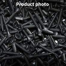 100 piezas de tornillos avellanados negros de alta resistencia - ideales para tabique de yeso, madera y metal - resistentes a la corrosión, diseño de cabeza plana - Negro - Ver 2