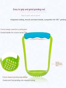 1 件婴儿手动食物研磨机、婴幼儿喂食果泥搅拌机、水果/蔬菜捣碎器和碗套装、喂食用具、婴儿护理用品