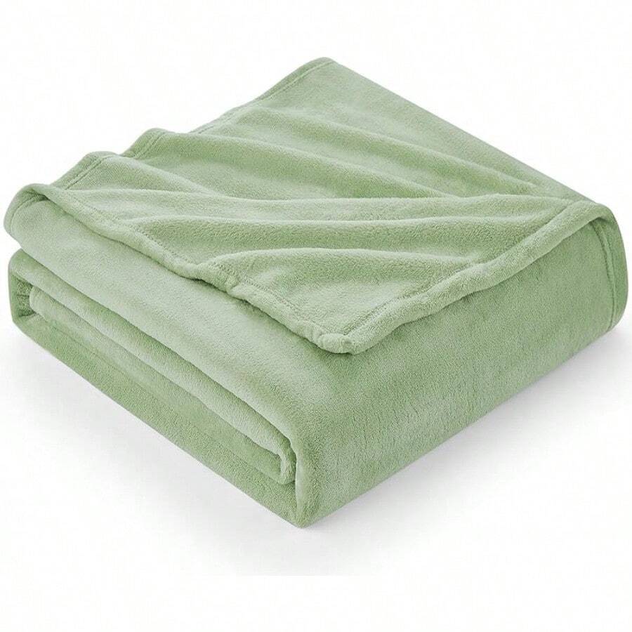 Sofa Blanket Living Room Cover SetFleece Blanket Twin Size, Soft Cozy Twin Blanket, Fuzzy Flannel Blanket Bed, Sofa, Couch, Travel, Camping, 60 X 80 Inches - 鼠尾草綠 - 查看 1