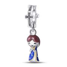 1 Unidade Colar Pingente de Prata Esterlina 925 Criativo DIY: De Anjos Inocentes a Símbolos Misteriosos, Decorar Estilo Exclusivo, Design de Nicho! Interpretando Engenhosidade Única em Prata e Azul, Cada Peça Tem Uma História Única, Fazendo Joias Exquisitas e DIY Seus Próprios Encantos...