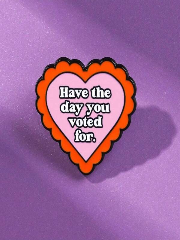 1 pièce Broche émaillée "Vote for you", broche décorative mode pour manteau, sac, bijou cadeau, accessoires