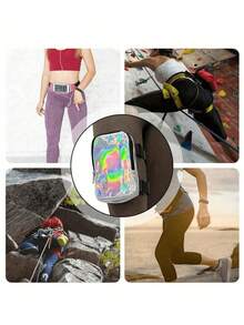 Holographic Thigh Bag - Phone Holder Unisex Festival Bag - Rainbow Ankle Bag - Reflective Carnival Bag, Sports Bag, Waterproof Bag, Holiday Beach Travel Phone Case, Waterproof Phone Case, Phone Bag, Summer Swimming Bag, Swimming Holiday Beach, Adjustable Strap Thigh Bag, Fashion Women Thigh Strap Leg Bag