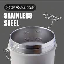 BlenderBottle Strada Shaker Cup Insulated Stainless Steel Bottle With Wire Whisk, 24-Ounce, Black - 灰色 - 查看 3
