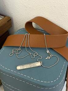 1Pc Vintage S925 Thai Silver Retro Handmade Long Pendant Necklace Layered Chain Unisex Jewelry Gift For Men Women