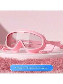 1 套硅胶泳帽 - 带防水泳镜，带耳袋的泳帽，保护长发并提供高弹性防水游泳，适合男士和女士、成人和青少年，返校，特殊设计的泳帽，适合非常长而浓密的卷发和脏辫编织辫子，硅胶保持头发干爽，防水舒适男女通用泳帽，游泳池设备