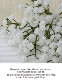 3/6/12 pezzi di fiori artificiali di bebe in massa - 28 cm di altezza, fiori finti di Gypsophila al tatto reale, riempitivo per bouquet da matrimonio, decorazione centrale, decorazione bohémien per casa, decorazione da tavolo autunnale, regalo di San Valentino, decorazione fattoria, bagno, scrivania (bianco)