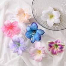 7pcs/1 Set Faux Lily Flower Hair Clips, Boho Style Side Bangs Hair Clips, Sweet Beach Holiday Decorative Hair Accessories, Delicate Floral Duck Clip Hair Pins, Suitable For Daily Wear And Beach Photo Shoot, Summer Accessories, Travel, Claw Clips, Alligator Hair Clip, Hair Slide, Hair Claws, Vacation Outfits Woman