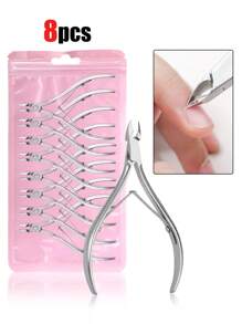 8/6/5/4/3/2/1 件套不锈钢修甲套装，包含指甲钳、指甲剪、指甲护理工具、角质去除器、指甲推，适用于修甲和足疗