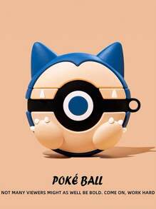 pokemon Pokémon Apple Wireless Bluetooth Headphone Case (With Hook, Hook Style Random) Cute Cartoon Silicone Anti-Drop Apple Headphone Case, Suitable For AirPods 1/2/3/4/Pro/Pro 2. (Some Hooks Have Fillers In The Holes, Which Can Be Manually Removed.)