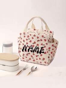 Customized Corduroy Lunch Bag, Custom Text And Name Large Capacity Insulated Lunch Bag, Soft Reusable Material, Portable Lunch Bags With Top Double Handles And Zipper, Multifunctional Insulated Lunch Box Bag,Lunch Box Bag For Men And Women, School Lunch Box, Picnic Bag For Bento Box, Ideal For School, Work, Camping, Office, Fall - Multicolor - View 6