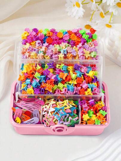 70 件/套可爱小星星和花朵发夹，适合女孩、刘海、马尾辫、发夹、公主发饰，非常适合生日、节日和日常使用