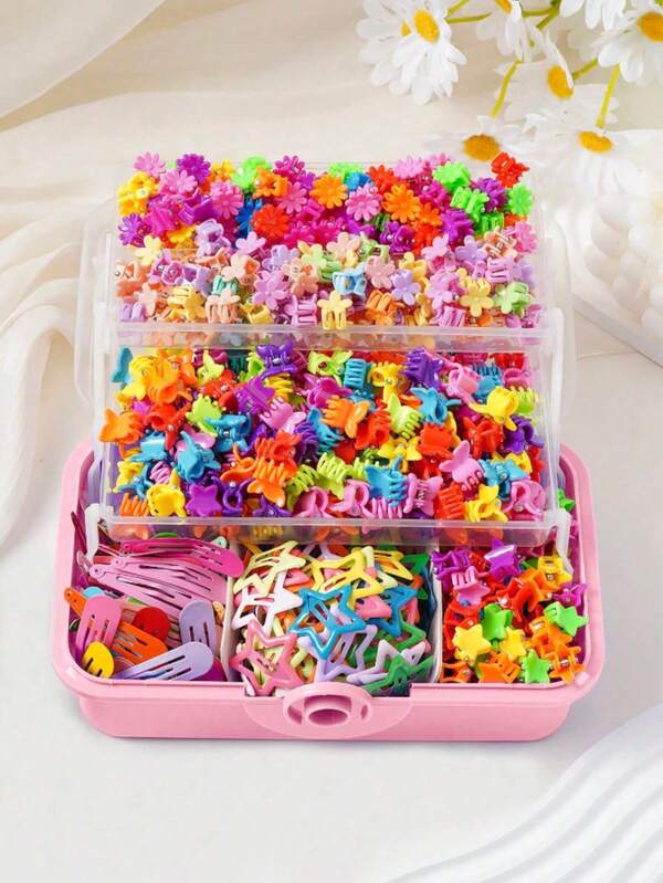 70 件/套可爱小星星和花朵发夹，适合女孩、刘海、马尾辫、发夹、公主发饰，非常适合生日、节日和日常使用