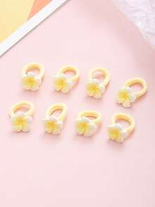 8pcs Imitation Egg Flowers Hair Scrunchies Set - Suitable For Braid Decor - Back To School Season Gift - Multicolor - View 2