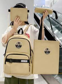 Backpacks Are Not Only A Simple Item, But Also Carry Your Lifestyle And Attitude. This 4PCS Comes With A Tutoring Bag, A Cross-Body Strap And A Pencil Case. A Backpack Allows You To Carry Daily Necessities With You. Ideal For College, Business, Work, Commuting High School, Outdoors, Hiking, Travel, Rock Climbing, Stadiums, Sports, Outings,