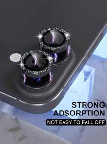 ZYONS 3 Packungen Kameraobjektiv Schutzfolie kompatibel mit iPhone 16 Pro Max / 16 Plus, 9H Hartglas Kamera Displayschutz mit Metallring Dekoratives Zubehör (Schwarz)