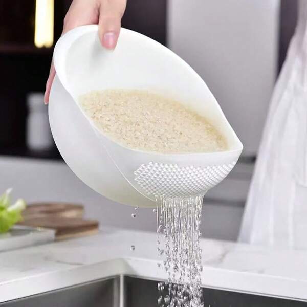 1pc Rice Washing Basket, Fruit/Vegetable Washing Basket, Kitchen Rice Washing Tool, Washing Bowl, Rice Sieve Strainer