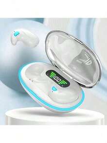 X55 睡眠耳塞无线迷你耳机，TWS 蓝牙耳机，立体声隐藏式耳机带麦克风，高清通话，防水，150mAh