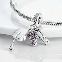 1 Pc Fashion Glamour Graduation Hat Flower Pendant Beaded DIY Bracelet Bracelet Accessories