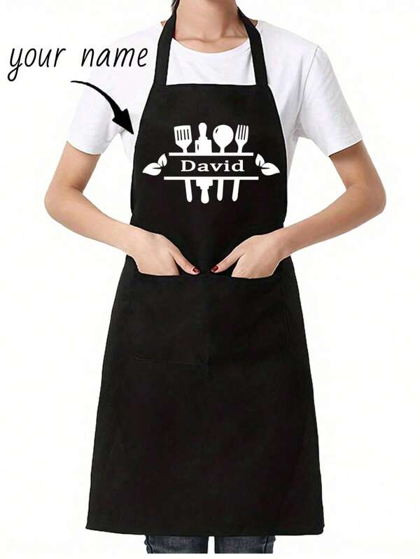 1 pieza Delantal personalizado con texto, delantal de foto personalizado, delantal impermeable, delantal de cocina divertido personalizado, logotipo personalizado, texto, delantal de chef, regalo ideal para el Día de San Valentín, Día del Padre, Día de la Madre, cumpleaños, aniversarios, regalo único para mujeres, chef, mamá, papá, esposo, novia, novio, regalo de bodas para él, regalo para ella