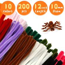 [Wertvolle Dicke Fuzzy Wire Sets] 10 mm Upgrade und Verdickung Pfeifenreiniger Bastelzubehör mit Schritt-für-Schritt Video Tutorial, 200 Stücke Dicke Pfeifenreiniger 30 cm * 10 mm, 10 sortierte pastellfarbene Chenilledrähte im Großpack für Kunst- und Basteiprojekte, Kreativitätsförderung, Geschenkverpackung, Feiertags-Dekorationen, Gemeinschaftsaktivitäten, geeignet für Farbenerkennung und -zuordnung, für Senioren und Anfänger-Kunstprojekte
