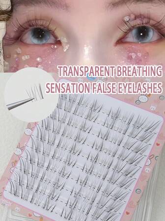 Pestañas postizas naturales de 80D, livianas, transparentes, con diseño de cruce, apariencia encantadora y coqueta