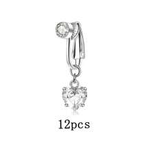 1 pieza Piercing para el ombligo con diseño simple de cabeza de gato/corazón, estilo mariposa de clip, sin necesidad de perforación, variedad de estilos