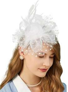 1 buc Fascinator cu pene, petrecere de ceai, elegante, Kentucky Derby, pălării, cutie de pilulă, cocktail, nuntă, mireasă, fascinatoare, bandă de susținere pentru femei și fete, cadou de ziua de naștere de Ziua Mamei, chestii școlare, elegant, toamnă