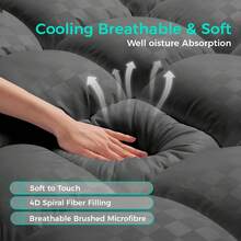 JustLet Mattress Topper - Ultra Plush, Pain-Relieving Pad With Cooling Technology, 8-21 Inch Deep Pocket Design, Luxurious Overfilled Down-Alternative Fill - Light Grey - View 3