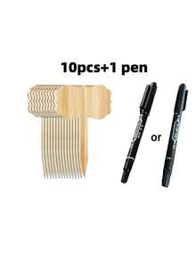 10入組/20入組標有記號筆的木質植物標籤,t型竹質植物標籤標籤,適用於種植盆栽草本花卉蔬菜的花園標記 - 植物標籤牌 - 查看 12