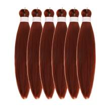 1/3/6 Packungen schwarzes Flechthaar, vorgespannt, knotenlos, Kanekalon Box Zöpfe, für Flechtarbeit vorgespannte lange gerade synthetische Zopfhaarverlängerungen für knotenlose Zöpfe