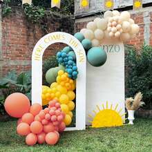 125pcs Retro Boho Balloon Arch Garland Set With Retro Blue Orange Mustard Yellow Balloons For Birthday Party Newborn Shower Boho Colorful Theme Party Decorations Back To School Balloon - Multicolor - View 6
