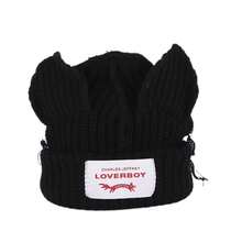 1PC Winter Knitted Hats For Women Cute Rabbit Ear Soft Warm Thick Acrylic Luxury Coupleboy Label Beanies Skullies Personalized Casual Party Couples Hats - Multicolor - View 27