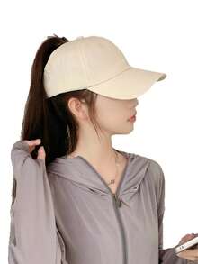 1 Stück Pferdeschwanz Baseball Kappe für Frauen, verstellbarer Snapback Sonnenhut, atmungsaktives Mesh, UV-Schutz, Frühling/Herbst/Sommer