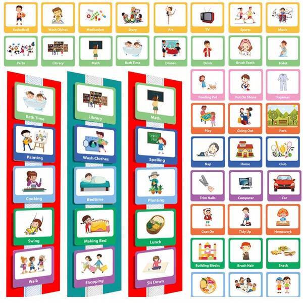 60 Stück Symbollernkarten für Tagesablauf, Aufgabentafel-Symbolkarten für Kinder zur Wandnutzung, Wochenpläner für Zuhause, Schule, Wochentag, Nacht, Schlafenszeit, Verhaltenstafel, Aktivitätstafel, Lernmaterialien, ADHS Werkzeug für Kinder, Kinderspielzeug