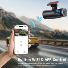 Cámara de salpicadero con doble lente, 4K frontal + 1080P trasera, pantalla IPS de 2.5", mini cámara de coche con aplicación, WiFi incorporado y sensor G, ángulo de visión de 170°, monitor de estacionamiento las 24 horas, visión nocturna, WDR, grabación en bucle, compatible con tarjeta de hasta 256GB - A - Ver 6