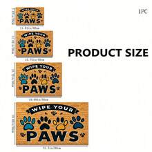 1pc Paw Print Pet Feeding Mat, Quick Drying Pet Bowl Mat, Easy To Clean Dog/Cat Food Mat, Pet Cage Pad For All Seasons - Multicolor - View 2