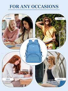 Mochila Escolar Leve, Mochila Escolar Universitária para Ensino Médio e Fundamental para Meninos e Meninas, Mochila para Laptop de Até 15,6 Polegadas, Mochila de Viagem para Meninos e Meninas, Mochila Casual para Dia a Dia, Viagem de Avião, Trabalho, Bolsa de Academia para Caminhada e Acampamento Ao Ar Livre