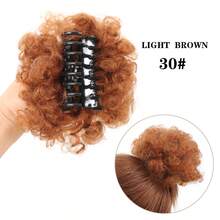 Synthetic Afro Puff Hair Bun Kinky Curly Ponytail Clip-In Extensions Updo Hairpieces For Women Daily Party Use