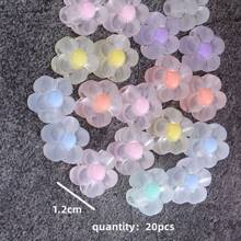 20 piezas de cuentas acrílicas de flor de 12mm de colores opacos variados, cuentas espaciadoras para hacer pulseras, pendientes, manualidades y scrapbooking