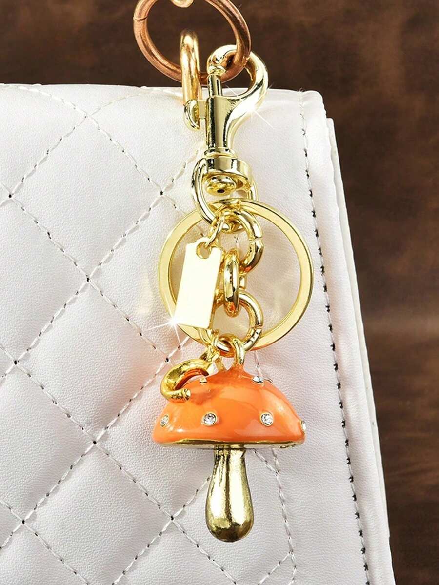 1 件锌合金蘑菇和月亮设计可爱钥匙扣，多功能个性化蘑菇吊坠包饰，时尚汽车钥匙扣配件学校 - 彩色 - 查看 1