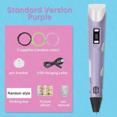 GOLDFOX 3D Printing Pen Set, Includes 9m PLA Filament, Exquisite Guidebook, Gift Box And Pen Holder