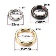 5个装环形扣开口圆形钥匙扣合金弹簧扣 - 槍黑色 - 查看 3