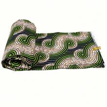 1 件 6 码非洲蜡染复古印花布双面几何复古印花布非洲服装面料派对婚礼布料非洲服装面料手工艺 DIY 面料礼服面料 - 軍綠色 - 查看 4