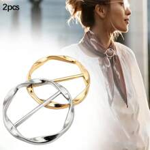 1/2/6 Stücke Damen Zinklegierung einfache geometrische Spiral-Schalbrosche