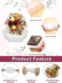 1/2 pièces Moule en résine silicone en forme de cœur hexagonal de grande taille. Moule artisanal pour la décoration de la maison, les bijoux, les cadeaux faits maison. Convient pour le livre, l'oreiller, la cristallerie, l'artisanat en résine époxy.
