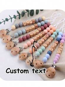 1pc Anti-Lost DIY Chain, Anti-Lost Travel-Specific DIY Chain Toy, Anti-Lost DIY Chain Clip, Random Color Delivery Anti-Lost DIY Chain Clip, Silicone Bead Wooden Ring Anti-Lost DIY Chain Clip, Durable Anti-Lost DIY Chain Clip - Friend Gift/Comfort Gift/Wooden Chain Gift/Holiday Gift/Birthday Gift/New Year Gift, Baby's First Tooth Party, Customized Anti-Lost DIY Chain Clip,Art Activities For Children,Elegant Living,Artful Living